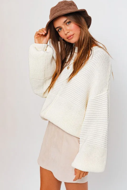 Ribbed Knitted Sweater - online exclusive