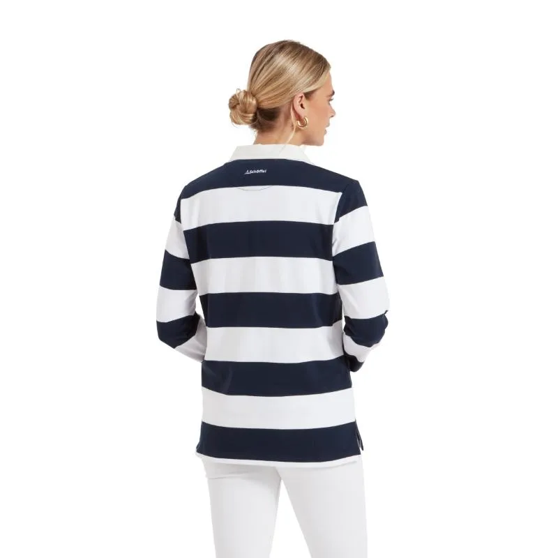 Schoffel St Mawgan Ladies Rugby Shirt - Navy/White Stripe