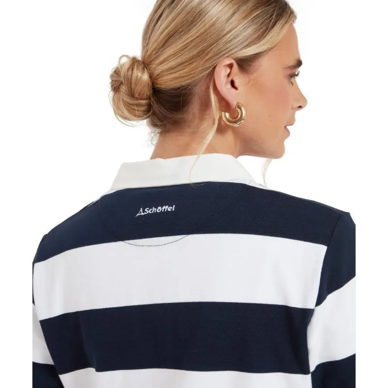 Schoffel St Mawgan Ladies Rugby Shirt - Navy/White Stripe