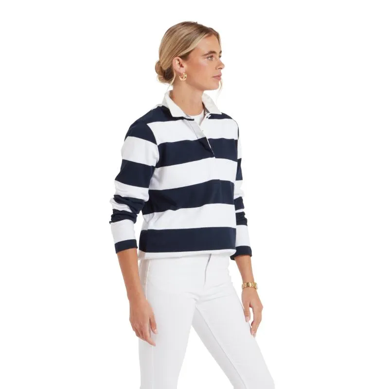 Schoffel St Mawgan Ladies Rugby Shirt - Navy/White Stripe