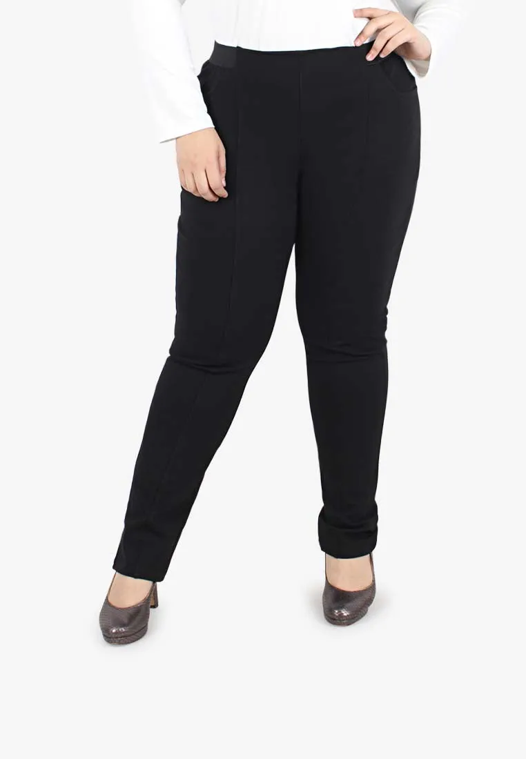 Shakira Elastic Waist Pants - Black