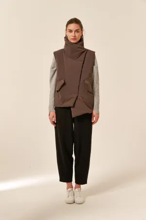 Step Hem Vest- Chocolate