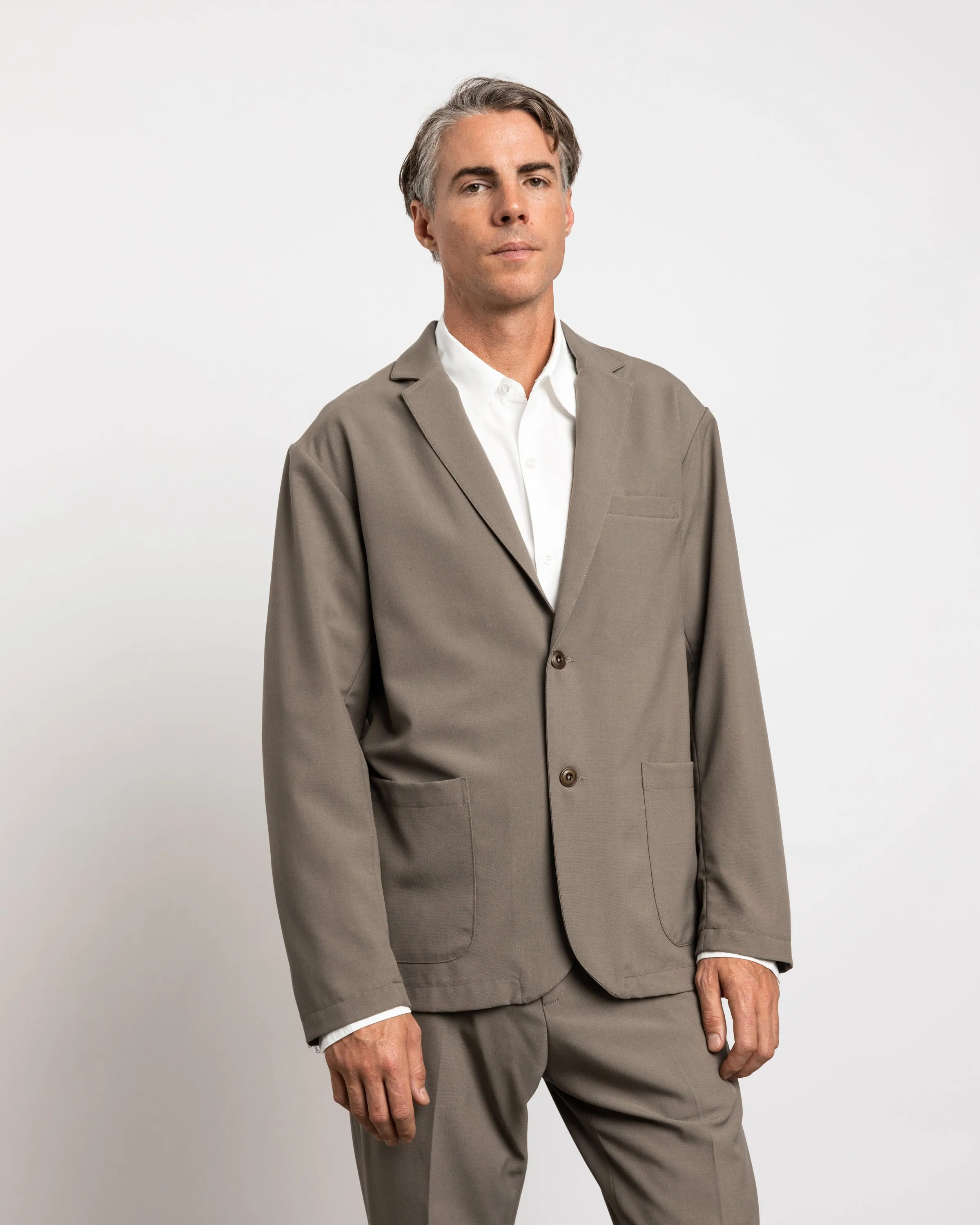 West Coast Blazer in Tropical Wool Taupe